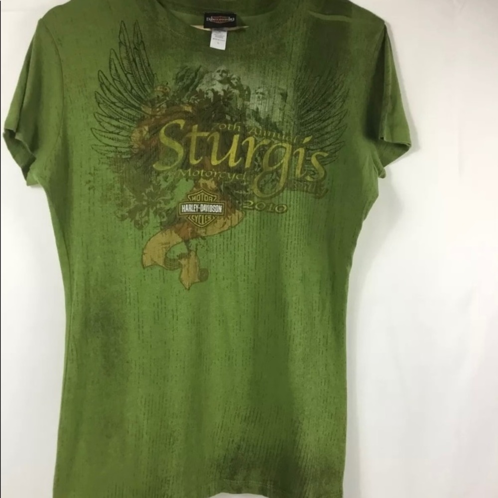 STURGIS 70TH ANNUAL BIKE RALLY 2010 SHORT SLEEVE T SHIRT SIZE L  Harley Davidson